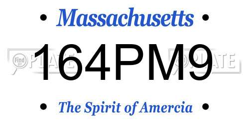 164PM9 Massachusetts License Plate
