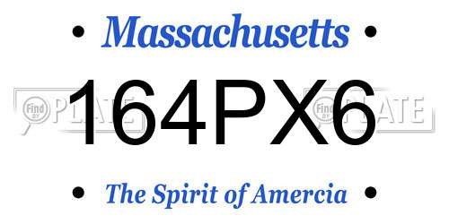 164PX6 Massachusetts License Plate