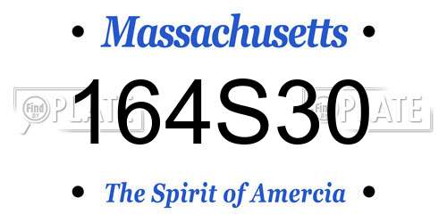 164S30 Massachusetts License Plate