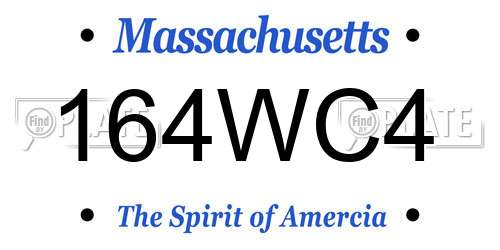 164WC4 Massachusetts License Plate