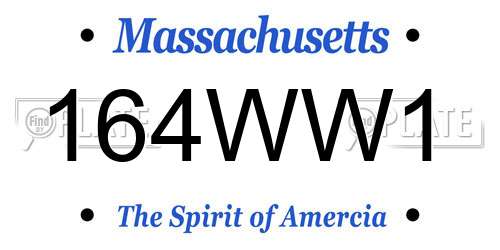 164WW1 Massachusetts License Plate