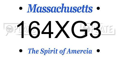 164XG3 Massachusetts License Plate
