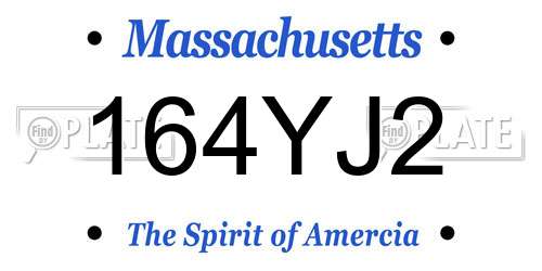 164YJ2 Massachusetts License Plate