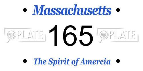 165 Massachusetts License Plate