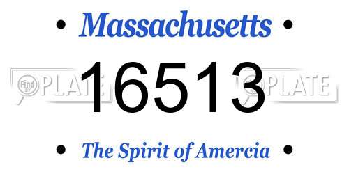 16513 Massachusetts License Plate