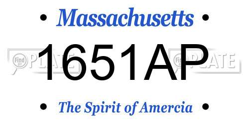 1651AP Massachusetts License Plate
