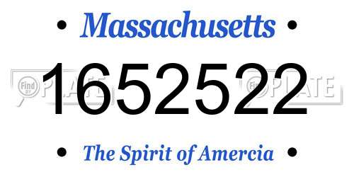 1652522 Massachusetts License Plate