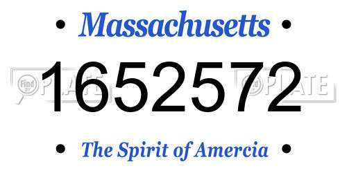 1652572 Massachusetts License Plate