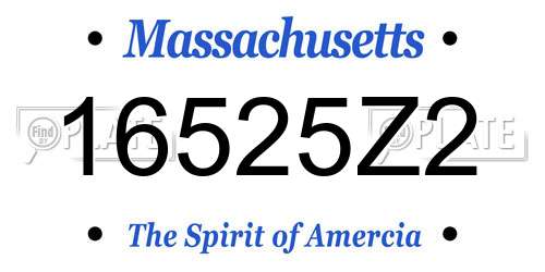 16525Z2 Massachusetts License Plate