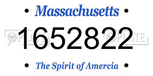 1652822 Massachusetts License Plate
