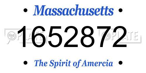 1652872 Massachusetts License Plate