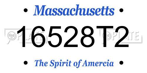 16528T2 Massachusetts License Plate