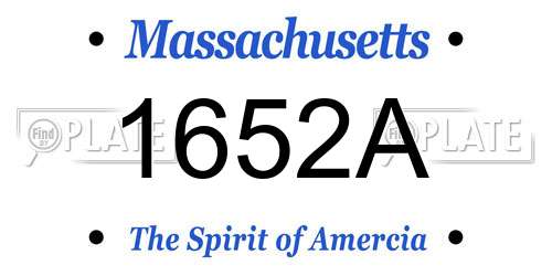 1652A Massachusetts License Plate