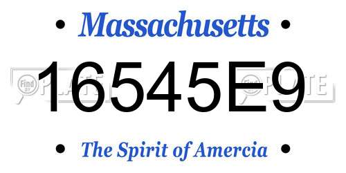 16545E9 Massachusetts License Plate