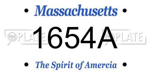 1654A Massachusetts License Plate