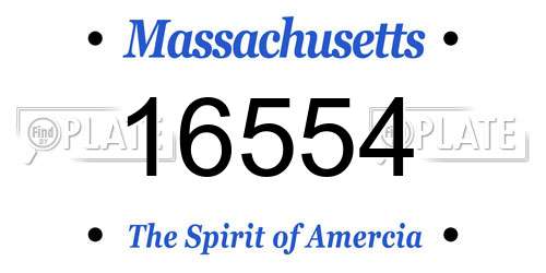 16554 Massachusetts License Plate