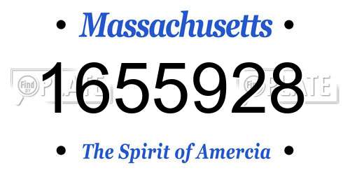 1655928 Massachusetts License Plate