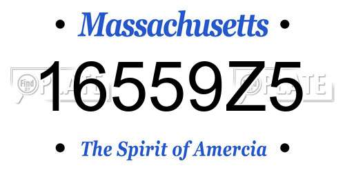 16559Z5 Massachusetts License Plate