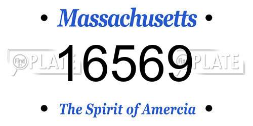 16569 Massachusetts License Plate