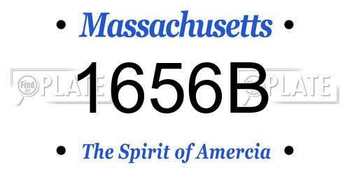1656B Massachusetts License Plate