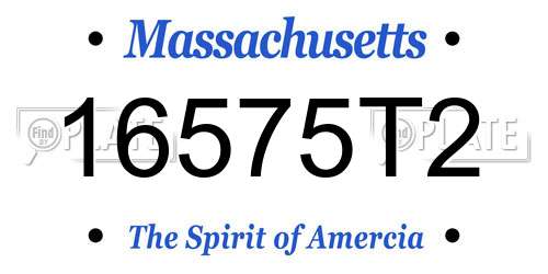 16575T2 Massachusetts License Plate