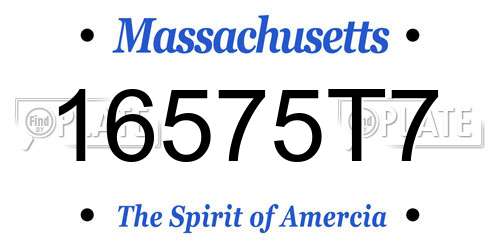 16575T7 Massachusetts License Plate