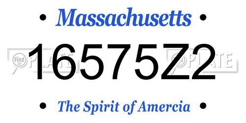 16575Z2 Massachusetts License Plate