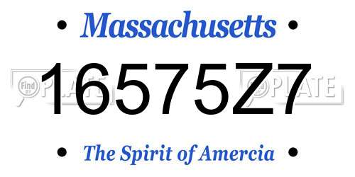 16575Z7 Massachusetts License Plate