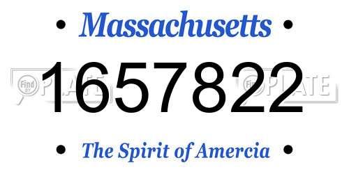 1657822 Massachusetts License Plate