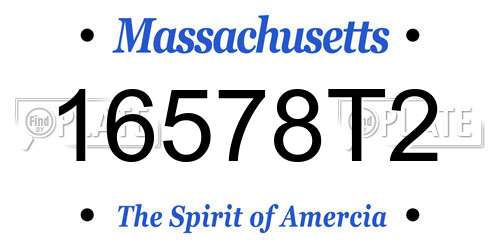16578T2 Massachusetts License Plate