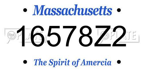 16578Z2 Massachusetts License Plate