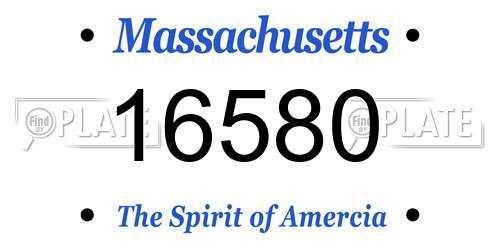 16580 Massachusetts License Plate