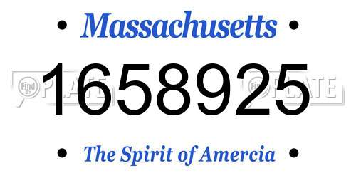 1658925 Massachusetts License Plate