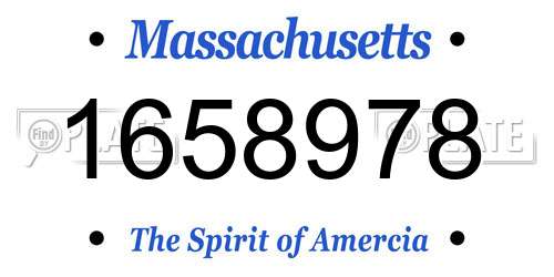 1658978 Massachusetts License Plate