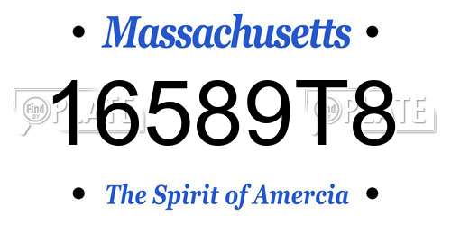 16589T8 Massachusetts License Plate