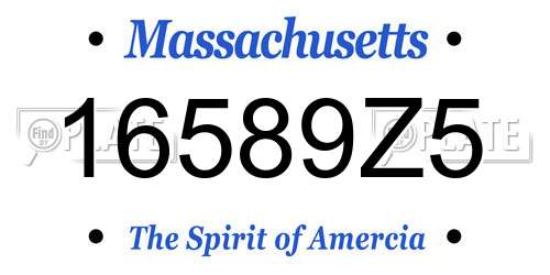 16589Z5 Massachusetts License Plate