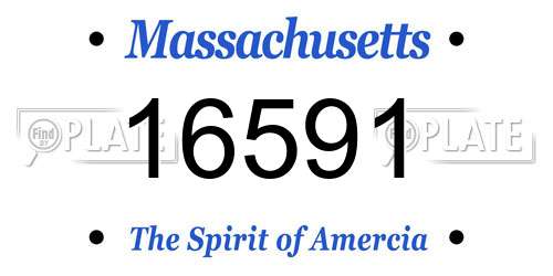 16591 Massachusetts License Plate