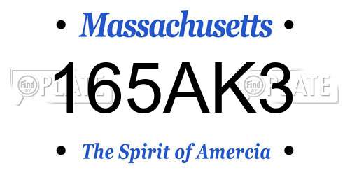165AK3 Massachusetts License Plate