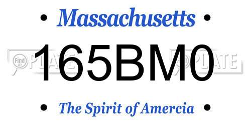 165BM0 Massachusetts License Plate