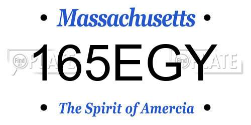 165EGY Massachusetts License Plate