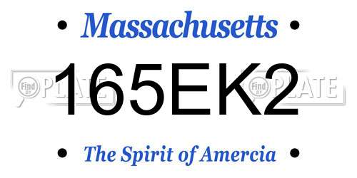 165EK2 Massachusetts License Plate