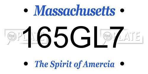 165GL7 Massachusetts License Plate