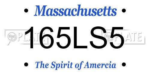 165LS5 Massachusetts License Plate