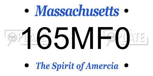 165MF0 Massachusetts License Plate