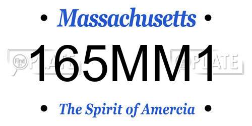 165MM1 Massachusetts License Plate