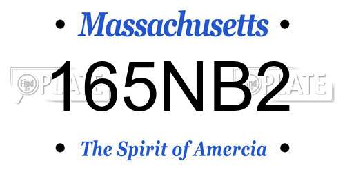 165NB2 Massachusetts License Plate