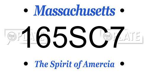 165SC7 Massachusetts License Plate