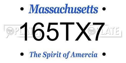 165TX7 Massachusetts License Plate