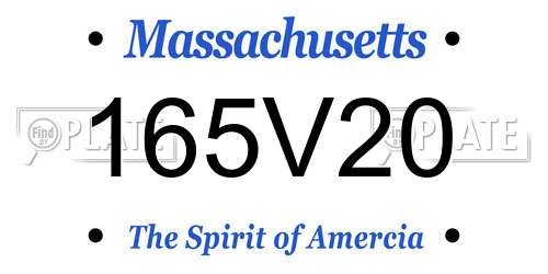 165V20 Massachusetts License Plate