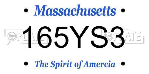 165YS3 Massachusetts License Plate